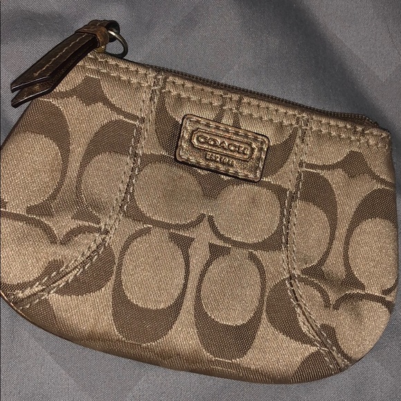 Coach brown and tan small zip up change purse - Picture 8 of 8